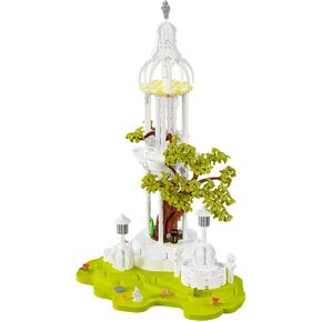 BDYDT Architecture Ancient Tree White Pavilion Micro Mini Building Blocks Set（1566PCS） - Architectural Model Toys Gifts for Kid and Adult