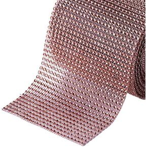 Diamond Rhinestone Mesh Ribbon Supreme Quality Sparkling Bling Wrap Ribbon Bulk DIY Roll for Arts Crafts Party Decorations, 24 Rows, 1 Roll (Silver, 4.75in x 10yards)