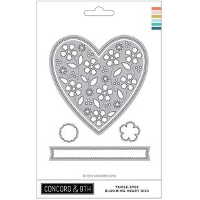 Concord & 9th Triple-Step Blooming Heart Dies