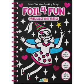 Dino Mini Foil4fun - Foil Art for Kids - Craft Kits for Kids Ages 4-8 - تشمل 16 صفحة فنية فنية و 16 صفحة تلوين - هدايا عيد ميلاد مجانية - أنشطة الطائرات والسفر (تحت البحر)