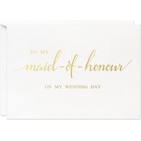 MAGJUCHE To My Parents On My Wedding Day Card, Gold Foil To Mom And Day Wedding Card