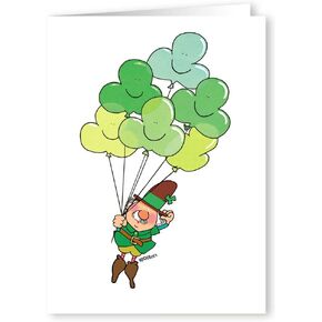 Clover Balloons St. Patricks' Day Card Set - 12 Cards/13 Envelopes