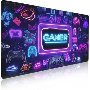 Skull Mouse Pad Gaming Mousepad Desk Mat,Smoothing Fabric Mousepad for Fluid Control,Ultra-Stable Non-Slip Rubber Base Mouse Pad,Stitched Edges(31.5x15.7 in)