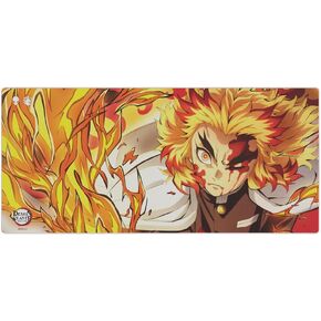 Demon Slayer Kimetsu No Yaiba Kyojuro Rengoku وضعت قلبك اللوحة الماوس ألعاب قلبك ، حصيرة فأر كمبيوتر ، حافة مخيط مسطحة ، قاعدة مطاطية غير انزلاقية ، لاعبون واستخدام المكتب ، 35 × 16 - مرخص رسميًا