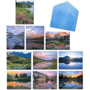 Leanin' Tree, 20 Blank Cards and Envelopes, Blank Cards and Envelopes 5x7, Cute Stationary for Women Featuring Stunning Photographs of High Country Lakes