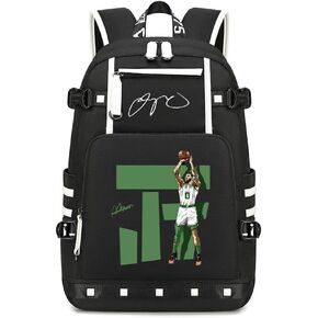 Basketball Player Tatu-m 0 Student Backpack Men's and Women's Laptop Backpack Ultralight Travel Backpack Schoolbag (Black and White1)