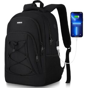 MOMUVO School Backpack for Men Teen Boys,Bookbag Water Resistant Laptop Backpack with USB for College High School Office Business