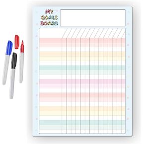 Magnetic Dry Erase Incentive Chart Board | Reward and Task Tracker for Kids and Adults | Behavior and Goal Organizer for Home, Classroom, and Teachers - 10" x 13" with Markers