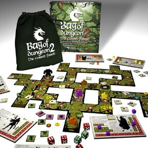 The Cursed Forest: Bag of Dungeon 2 هي المباراة الثانية في هذه السلسلة الشهيرة من ألعاب Bantasy Adventure Board | لعبة كاملة وتوسيع لـ BOD | 1-4 لاعبين | سن 7+ | بسيطة للعب