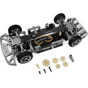 1/28 Wltoys K969 K979 K989 K999 284131 RC Car Frame Assembled with Wheels DIY Parts(Gold)