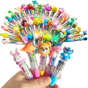 32pcs Multicolor Pens in one- 4 in 1, Fun Pens for kids,Cute Kawaii pens for Party favors and Birthday Gift Present Student Rewards School Supplies.