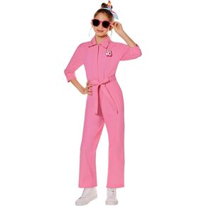 Spirit Halloween Barbie the Movie Kids Pink Power Jumpsuit | Officially Licensed | Barbie the Movie Kids Costumes