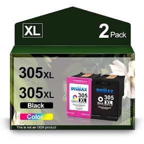 305 Ink Cartridges Black/Color Combo Pack Replacement for for HP 305XL for Deskjet 2710 2720 DeskJet Plus 4110 4130 4120 Envy 6010 6020 Envy Pro 6430 6420 Printer (1 Black 1 Tri-Color)