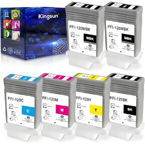 Pfi-120 Ink Cartridge Set Pigment Replacement for Canon Pfi 120 imagePROGRAF TM-200 TM-205 TM-300 TM-305 (6 Pack)