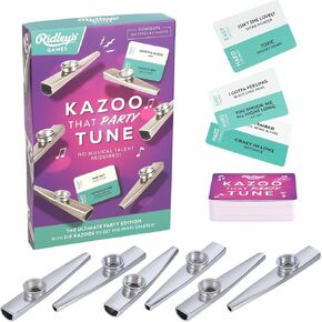 ألعاب Ridley: Kazoo That Party Tune - لعبة تخمين الأغنية - أفضل 100 موسيقى موسيقى للحفلات ، وليلة العائلة العائلية ، ورحلات العازبة ، وحفلات الزفاف - تشمل 6 Kazoos وأكثر من 200 أغنية للحفلات