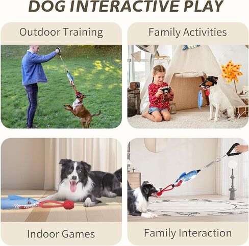 Tug of War Dog Toy for Pets That Like to Chew, with Spring-Loaded Bar and Comfort Handle, Durable Dog Toys, Indoor/Outdoor Dog Tug Toys in Saudi Arabia