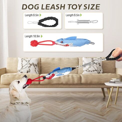 Tug of War Dog Toy for Pets That Like to Chew, with Spring-Loaded Bar and Comfort Handle, Durable Dog Toys, Indoor/Outdoor Dog Tug Toys in Saudi Arabia