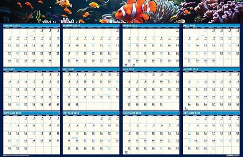 2025 House of Doolittle Earthscapes 24-inch x 37-inch Yearly Dry Erase Wall Calendar, Reversible (393-25) in Kuwait