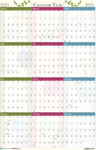 2025 House of Doolittle Earthscapes 24-inch x 37-inch Yearly Dry Erase Wall Calendar, Reversible (393-25) in Kuwait