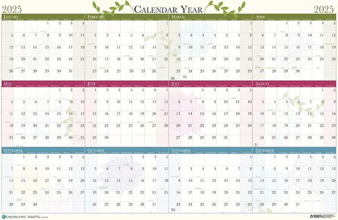 2025 House of Doolittle Earthscapes 24-inch x 37-inch Yearly Dry Erase Wall Calendar, Reversible (393-25) in Kuwait