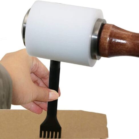 Leathercraft Wooden Handle Nylon Hammer - Wood Leather Carving Hammer Mallet for DIY Stamping Sew Leather Cowhide Tool in Saudi Arabia
