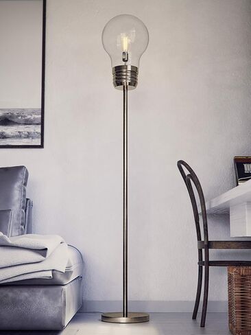 Kenroy Home 32463AB Edison Floor Lamp with Antique Brass Finish, Rustic Style, 71.5" Height, 11.438" Width, 11.438" Depth , Medium in Saudi Arabia