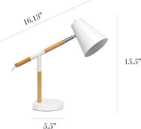 تصميمات بسيطة LD1059-WHT WOODEN PIVOT DESK LAMP ، Matte White in Kuwait