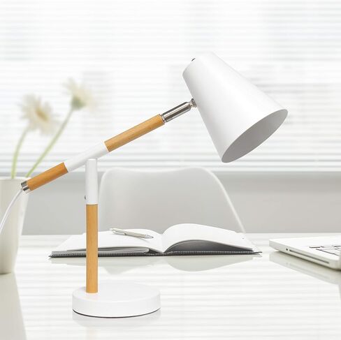 تصميمات بسيطة LD1059-WHT WOODEN PIVOT DESK LAMP ، Matte White in Kuwait