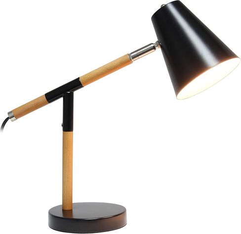 Simple Designs LD1059-WHT Wooden Pivot Desk Lamp, Matte White in Kuwait