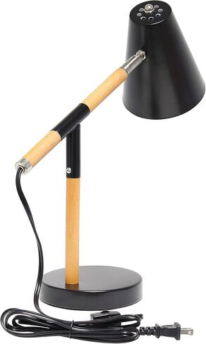 Simple Designs LD1059-WHT Wooden Pivot Desk Lamp, Matte White in Kuwait