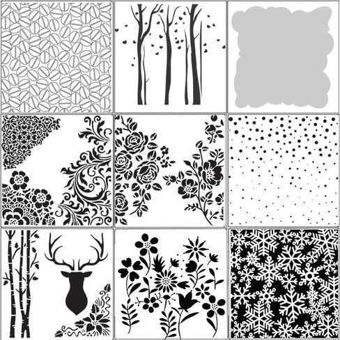 Different Airbrush DIY Hollow Design PET Plastic Stencil Painting Templates Stencils, Perfect for Textile Design, Wall Decoration, Window, Paper, Scrapbooking, Kids Crafting, 14x13cm/5.51x5.12in in Kuwait