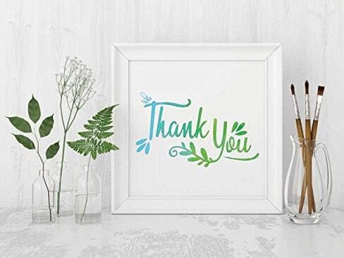 OBUY Thank You Reusable Stencil Airbrush Painting Art DIY Home Decor Scrap Booking Album Crafts (3.9“×5.9") in Kuwait
