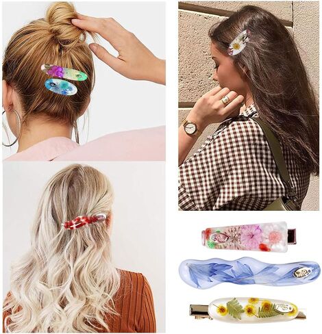 Voyyphixa Irregular Mine Edge Hair Clips Resin Mold with 16 Hair Barrettes Accessories Epoxy Resin Hair Pin Molds Silicone Jewelry Casting Molds DIY Crafts Bookmark Pendant Making Kit (16 hair clips) in Saudi Arabia