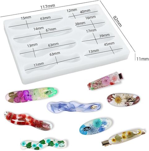 Voyyphixa Irregular Mine Edge Hair Clips Resin Mold with 16 Hair Barrettes Accessories Epoxy Resin Hair Pin Molds Silicone Jewelry Casting Molds DIY Crafts Bookmark Pendant Making Kit (16 hair clips) in Saudi Arabia