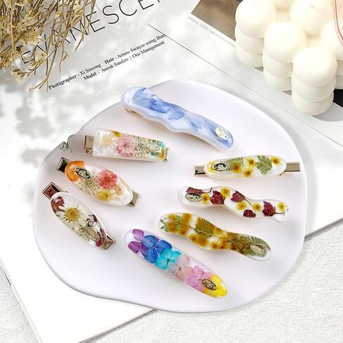 Voyyphixa Irregular Mine Edge Hair Clips Resin Mold with 16 Hair Barrettes Accessories Epoxy Resin Hair Pin Molds Silicone Jewelry Casting Molds DIY Crafts Bookmark Pendant Making Kit (16 hair clips) in Saudi Arabia