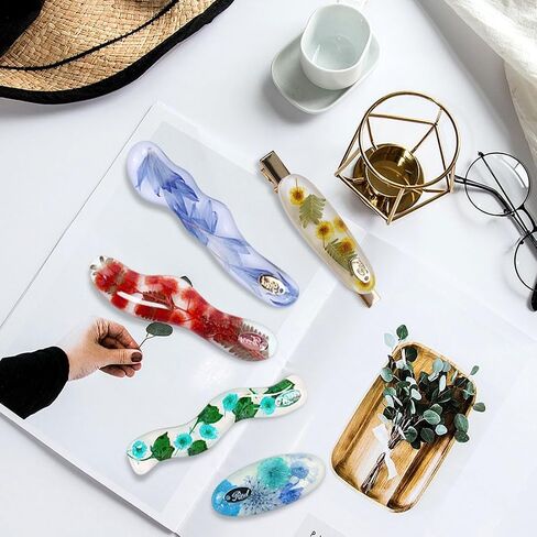 Voyyphixa Irregular Mine Edge Hair Clips Resin Mold with 16 Hair Barrettes Accessories Epoxy Resin Hair Pin Molds Silicone Jewelry Casting Molds DIY Crafts Bookmark Pendant Making Kit (16 hair clips) in Saudi Arabia