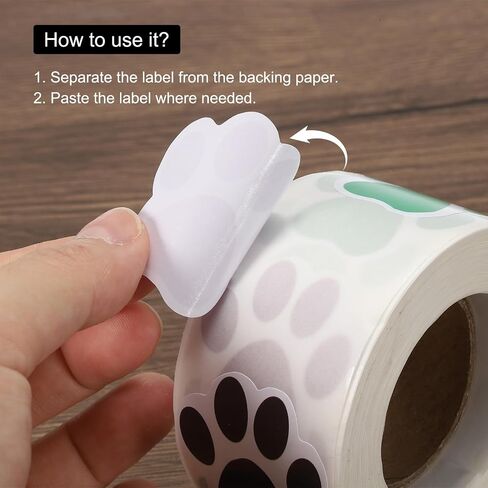 Meccanixity 1 Roll Paw Print Thank You Labels 1.5 بوصة لاصق علامات Paw Gold Dog لبطاقة الترحيب ، DIY ، الأعمال ، 500 العد/لفة in Kuwait