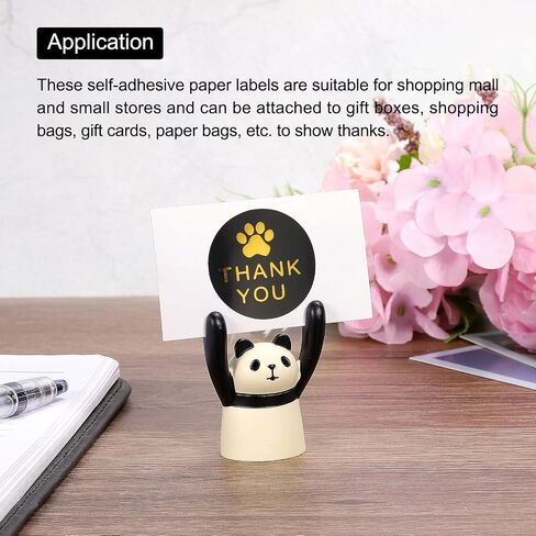 Meccanixity 1 Roll Paw Print Thank You Labels 1.5 بوصة لاصق علامات Paw Gold Dog لبطاقة الترحيب ، DIY ، الأعمال ، 500 العد/لفة in Kuwait