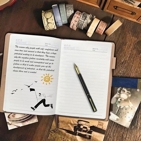 Diary with Lock for Men and Women, A5 Vintage Leather Journal with Lock for Boy and Girl, 200 Pages Refillable Lined Password Notebook with Pen for Personal Daily Writing Travel （Navy Blue） in Kuwait