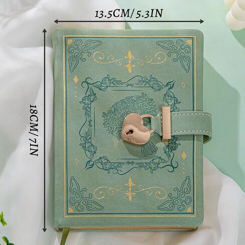 يوميات مع القفل للكتابة ، PU Grasscover Leather Journal ، B6 Personal Organizer for Men Women ، 288 Pages 100GSM Paper in Kuwait
