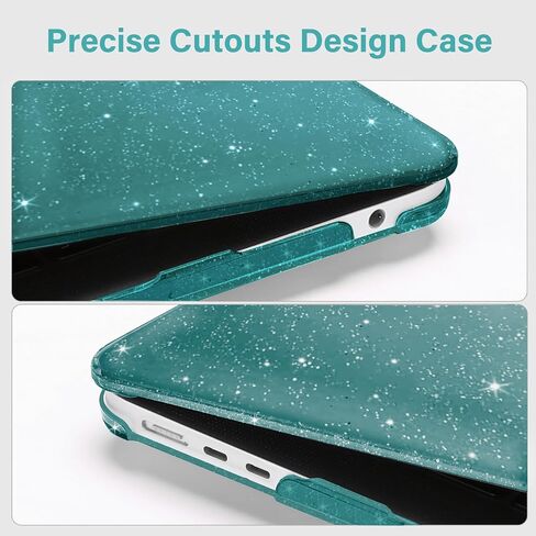 MOSISO Compatible with MacBook Air 13 inch Case 2025 2024 2023 2022 M3 A3113 M2 A2681, Glitter Sparkly Plastic Hard Shell&Keyboard Cover&Laptop Decals&Type C for MacBook Air 13.6 inch, Navy Blue in Kuwait
