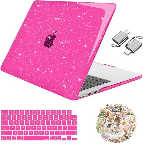 MOSISO Compatible with MacBook Air 13 inch Case 2025 2024 2023 2022 M3 A3113 M2 A2681, Glitter Sparkly Plastic Hard Shell&Keyboard Cover&Laptop Decals&Type C for MacBook Air 13.6 inch, Navy Blue in Kuwait