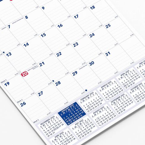 Brownline® 2025 Monthly Wall Calendar, 12 Months, January to December, Twin-Wire Binding, 8" x 11" (C171101-25) in Kuwait