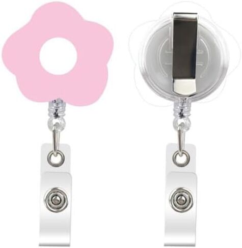 Blue Cute Badge Reel Retractable Flower Floral Nurse Badge Holder Clips Reels ID Name Clip Tag for Nursing Nurses Teacher Pharmacy Medical Lanyards Accessories，Identification Badges and Supplies in Kuwait