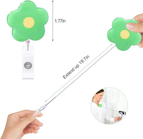 Blue Cute Badge Reel Retractable Flower Floral Nurse Badge Holder Clips Reels ID Name Clip Tag for Nursing Nurses Teacher Pharmacy Medical Lanyards Accessories，Identification Badges and Supplies in Kuwait