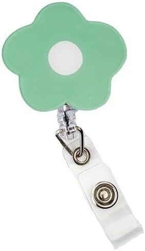 Blue Cute Badge Reel Retractable Flower Floral Nurse Badge Holder Clips Reels ID Name Clip Tag for Nursing Nurses Teacher Pharmacy Medical Lanyards Accessories，Identification Badges and Supplies in Kuwait
