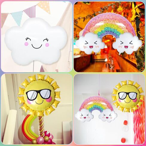5th Birthday Decorations Girl, 5th Rainbow Birthday Balloons Set with Sun Rainbow Gradient Stars and 40 Inch Number 5 Foil Balloon for Rainbow Theme Girls 5th Birthday Party Decoration Supplies in Kuwait