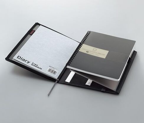 KOKUYO Systemic Cover Notebook, with One Semi-B5, B 6mm Ruled, 35 Lines, 40 Sheets, Twin Ring Edge Title Notebook, Black, Japan Import (NO-683B-D) in Kuwait
