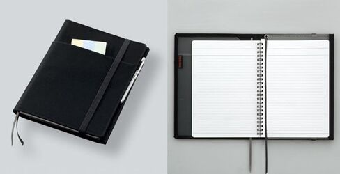 KOKUYO Systemic Cover Notebook, with One Semi-B5, B 6mm Ruled, 35 Lines, 40 Sheets, Twin Ring Edge Title Notebook, Black, Japan Import (NO-683B-D) in Kuwait