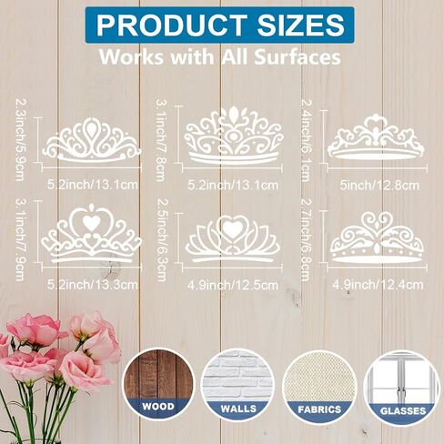 MAYJOYDIY 2pcs Crown Stencil 11.8×11.8inch Reusable King Queen Princess Crown Stencils with Paint Brush Royal Jewelry Crown Template for Wood Fabric Wall Window DIY Craft in Saudi Arabia